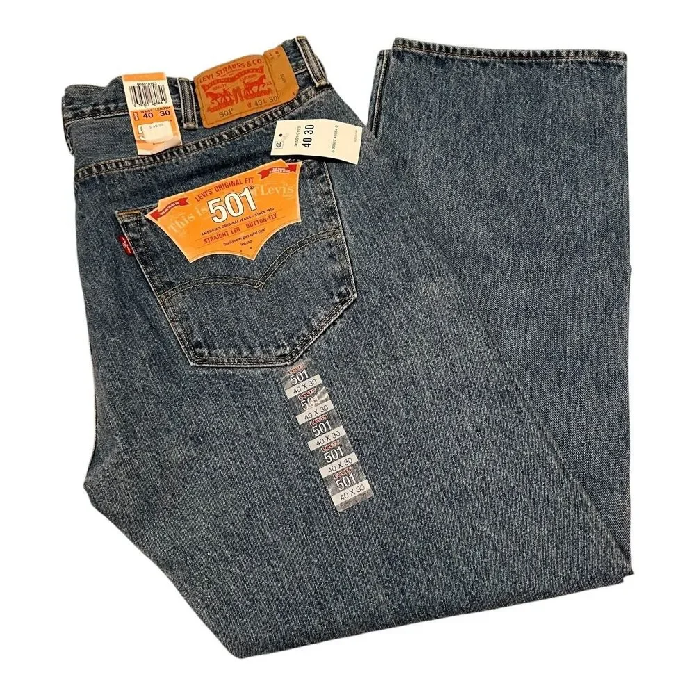 New Levi's 501 Men's‎ Original Fit Straight Leg Jeans Button Fly 501-0193